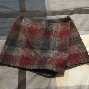 A6 Free People 0 plaid cotton skort NWOT